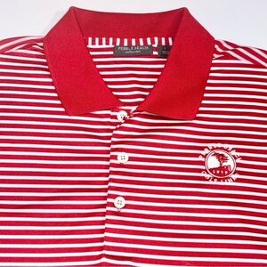 Pebble Beach Polo Golf Shirt Men’s Large Polo Red White Stripe Links